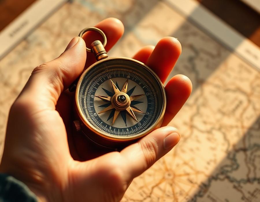 Compass and map